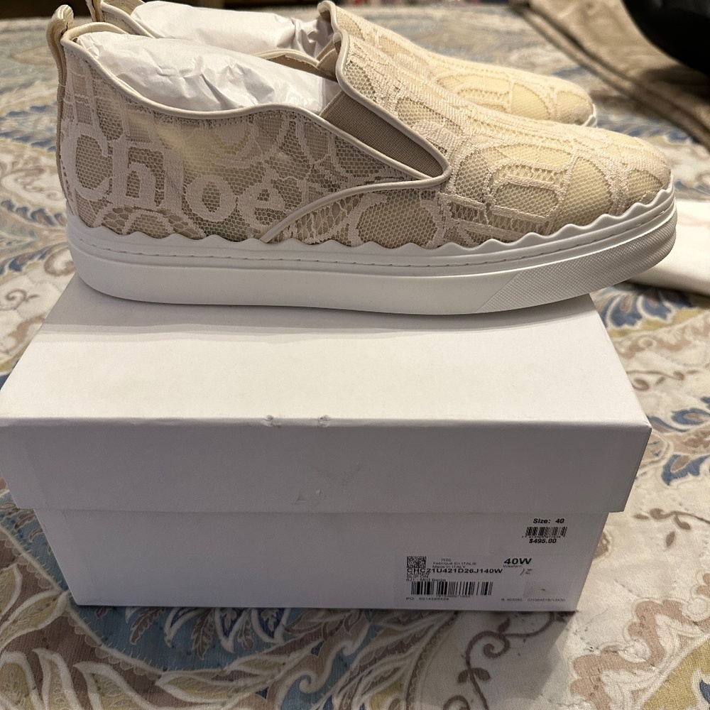 Chloe Slip-on Sneaker, Mild Beige, Size 40, Brand New